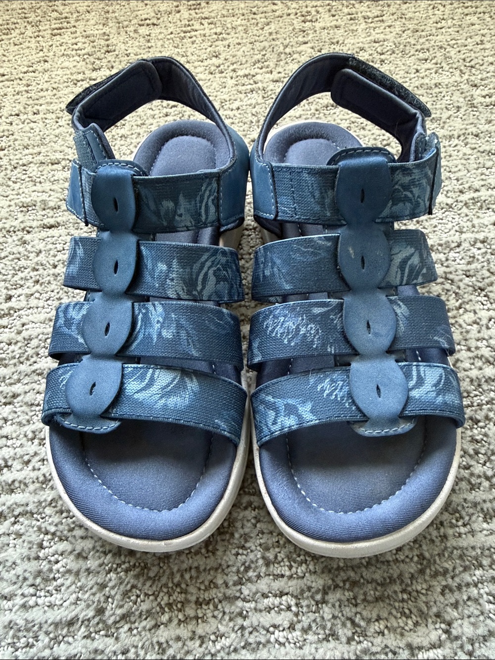 Ryka Women’s Blue Multi-Strap Comfort Sandals Aloha Style - Size 9